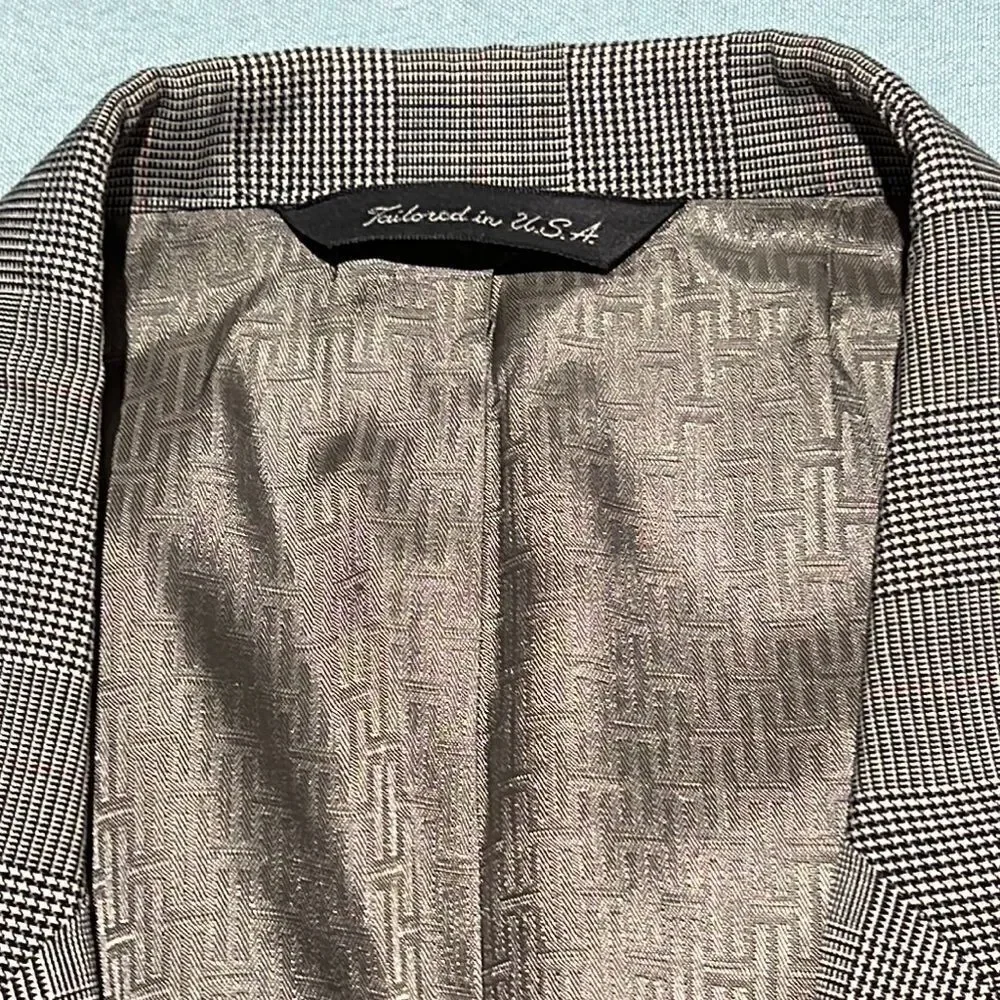 Christian Dior Men’s Houndstooth Plaid Blazer Jacket Size‎ 44R C35